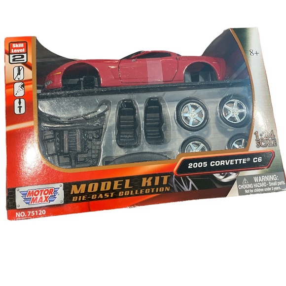 motor max Other - 2005 Corvette C6 Model Kit Die-Cast Collection, Red, NWT